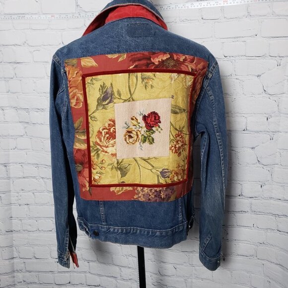 Janies Of Miami Denim Jacket with Embroidery NWT size Large unique intricate - Picture 1 of 11